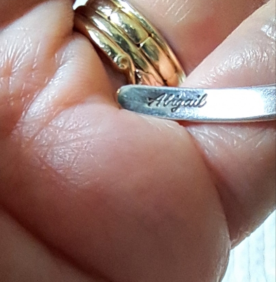 Vintage Solid Sterling Silver 18kt Yellow Gold Hallmarked Signed Abigail Cuff - Picture 6 of 10